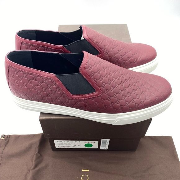 Men’s Gucci monogram mini GG slip on sneakers size 10 made in Italy - Picture 2 of 11